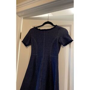 Banana Republic Denim cap-sleeve A-line dress. Double-lined